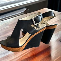 Michael Kors Black Wedge Platform Sandals Size 10