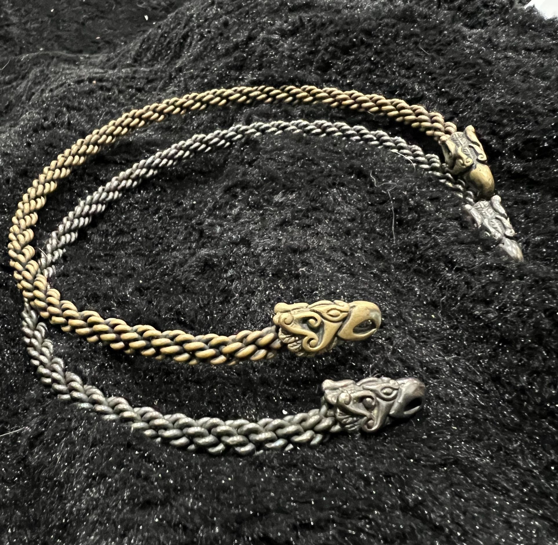 Crafty Celts Bronze And Silver Viking Torcs Griffin Choker Necklace