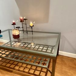 Coffee glass table with the rack under the bottom