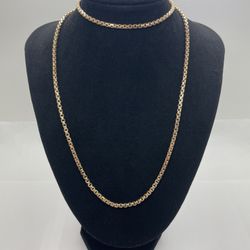 BOX CHAIN 10KT YG, 15.3 GRAMS, 30” LENGHT, 3.2mm 