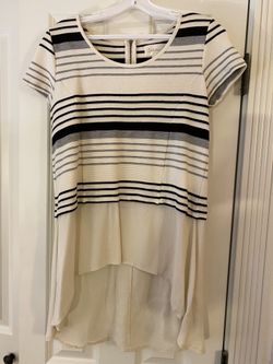 Anthropologie Deletta Tunic striped top hi-low Small Thumbnail