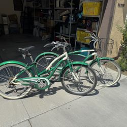 TWO Raleigh Retrograde Seven  Geared Beachcruisers 