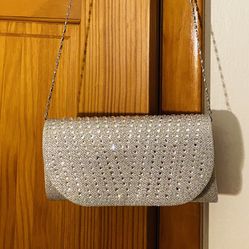 1pc Simple Sparkly Diamond Look Crossbody Square Bag For Dating, Evening Party