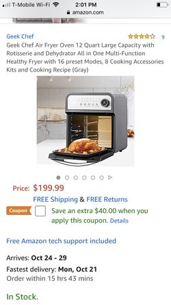 Geek chef oven