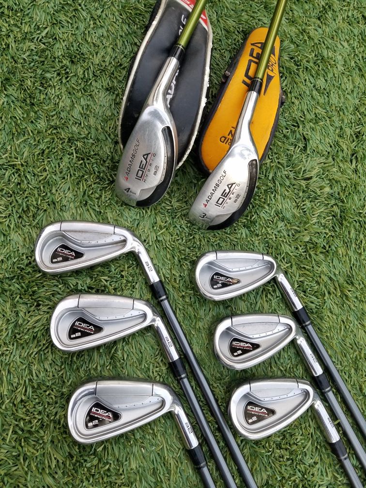 Adams IDEA a2 OS Hybrid Golf Iron Set 3-PW Aldila NV 85 S Graphite Stiff Flex, NICE!!