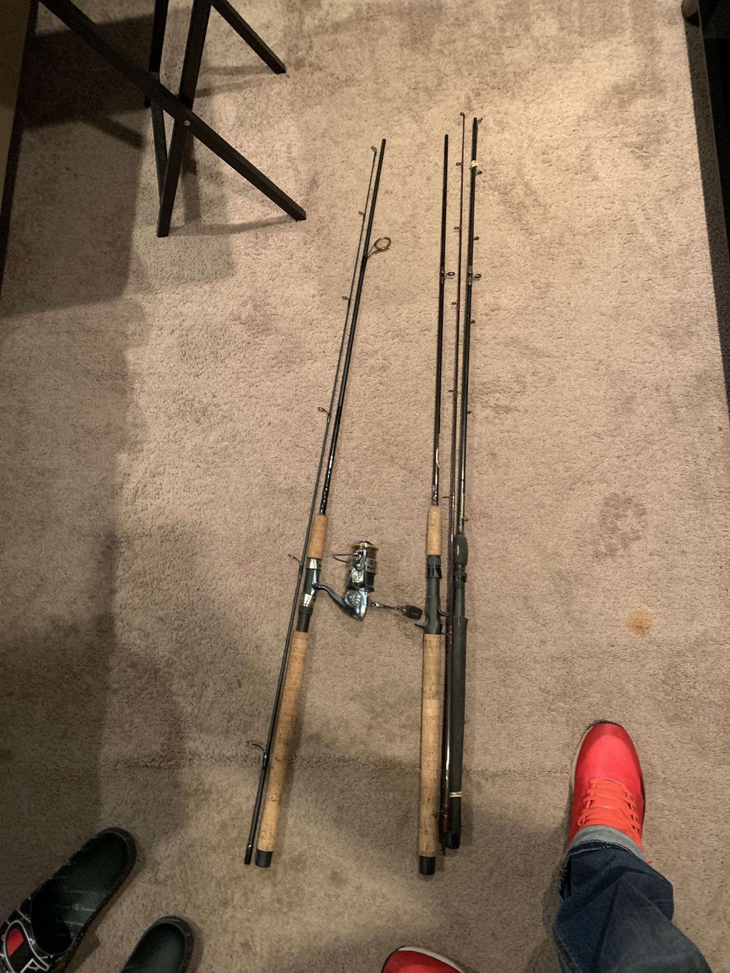 3 Fishing Rods 1 Reel