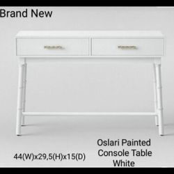 Brand New Oslari Painted Console With Drawers White 
