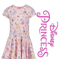 NWT Disney Princess Girls Short Sleeve All-Over-Print Dress Size 5T PRICE FIRM