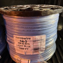 Cerrowire 1,000 ft. 14/3 Light Blue Solid CerroMax SLiPWire Copper NM-B Wire