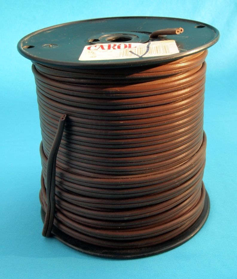 Carol 02303.R5.08 SPT-2 Lamp Cord 16/2 250 FT 300V, Brown
