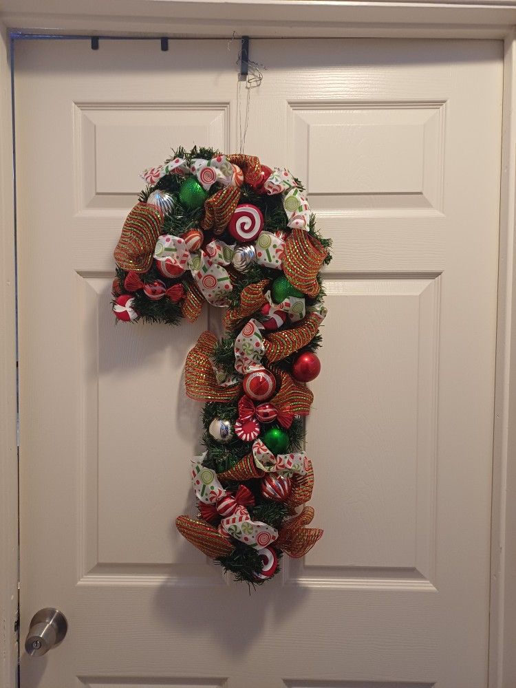 Custom Candy Cane Wreath
