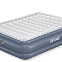 Bestway Tritech 20" Queen Size Air Mattress with Built-in AC Pump And Carry Bag