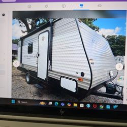 2021 Dutchmen Aspen 17BH - Mint Condition- Must Go!  - Used Twice- No Leaks- AC/Heater/Toilet/Shower/2 Gas Burners/ 2 Bunks+QUEEN Bed/DINING Area Conv