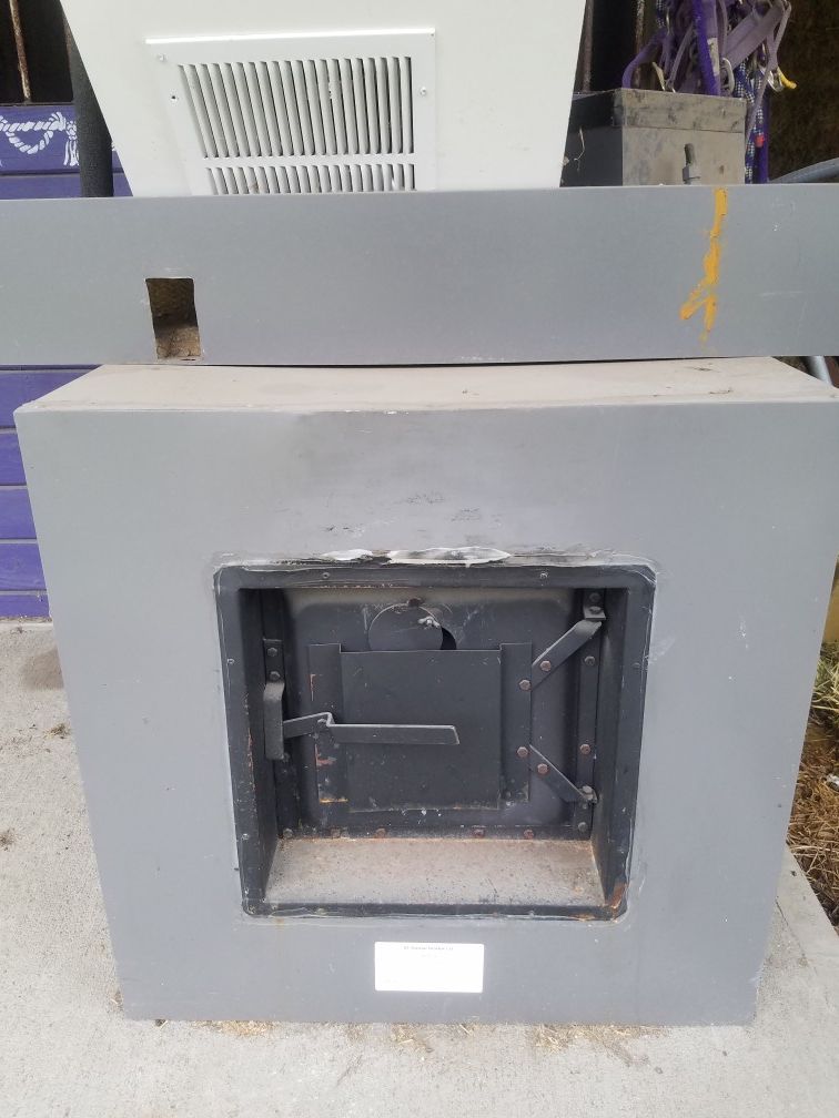 Outdoor wood furnace" Lil house heater"