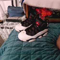 Red White And Black Jordans 6 Rings Size 11 In Boys