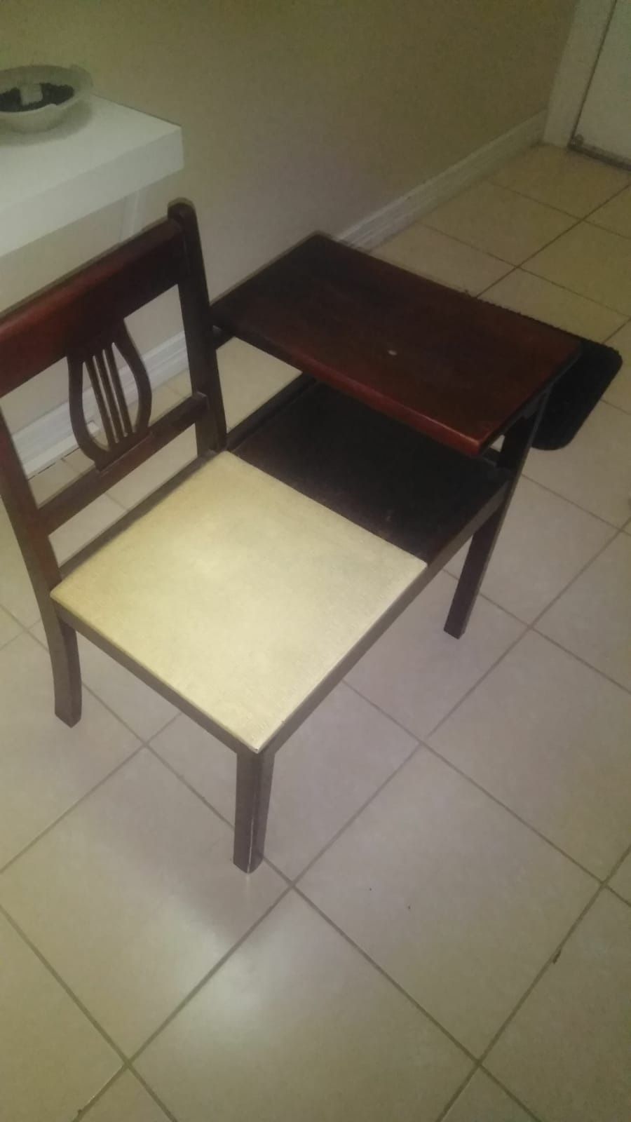 Vintage Mid Century KREBS STENGEL Gossip Bench Telephone Chair
