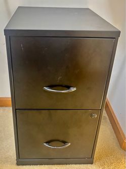 2-Drawer Metal Filing Cabinet Black