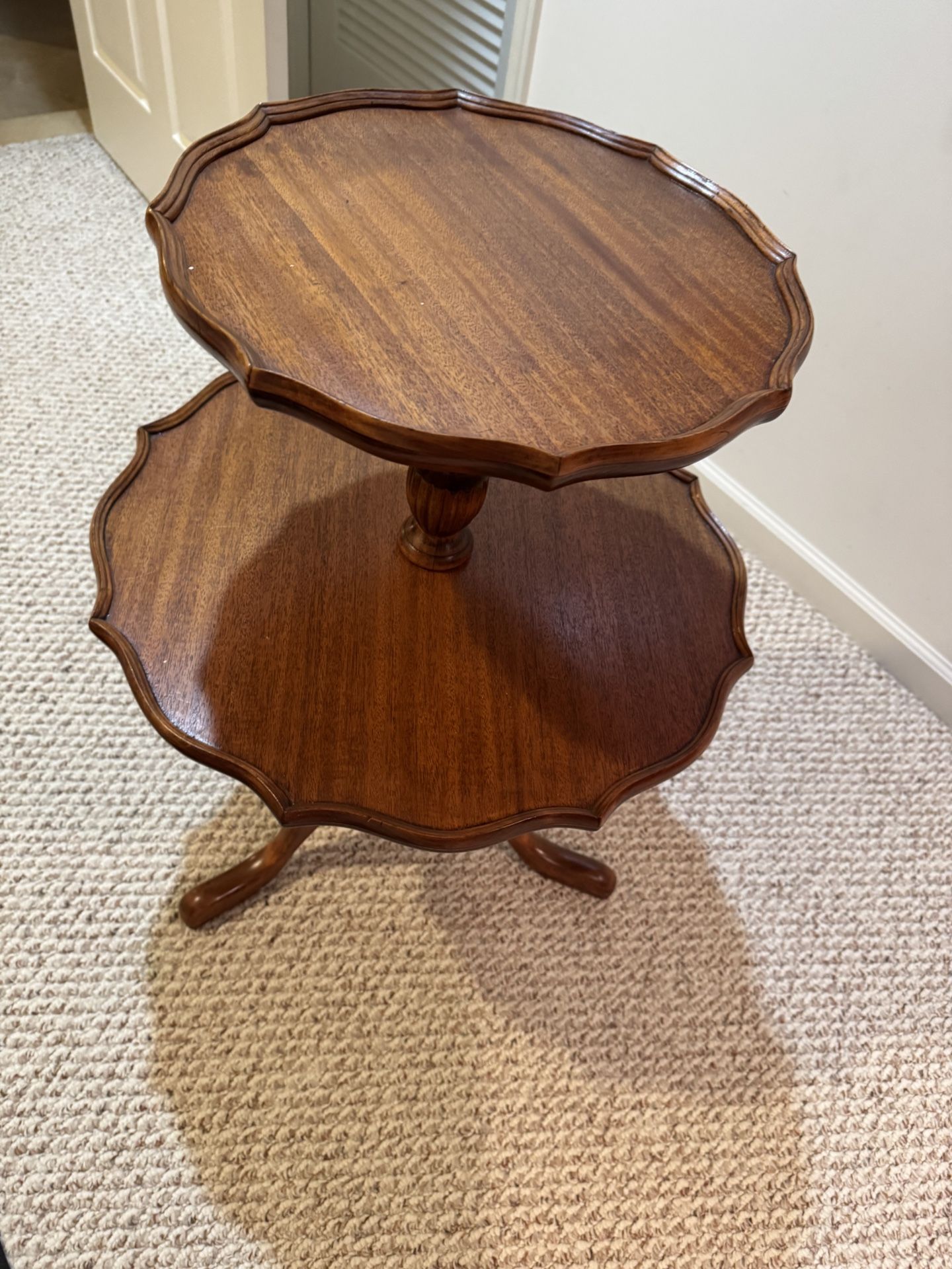 Antique Two Level Round Side Table