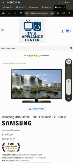 Samsung UN60J6200 - 60" LED Smart TV - 1080p Ultra HD