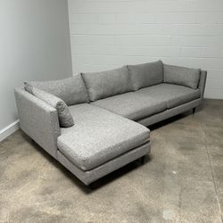 Designer Grey 2-Piece Sectional Couch