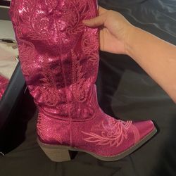 FASHION NOVA Pink Cowboy Boots
