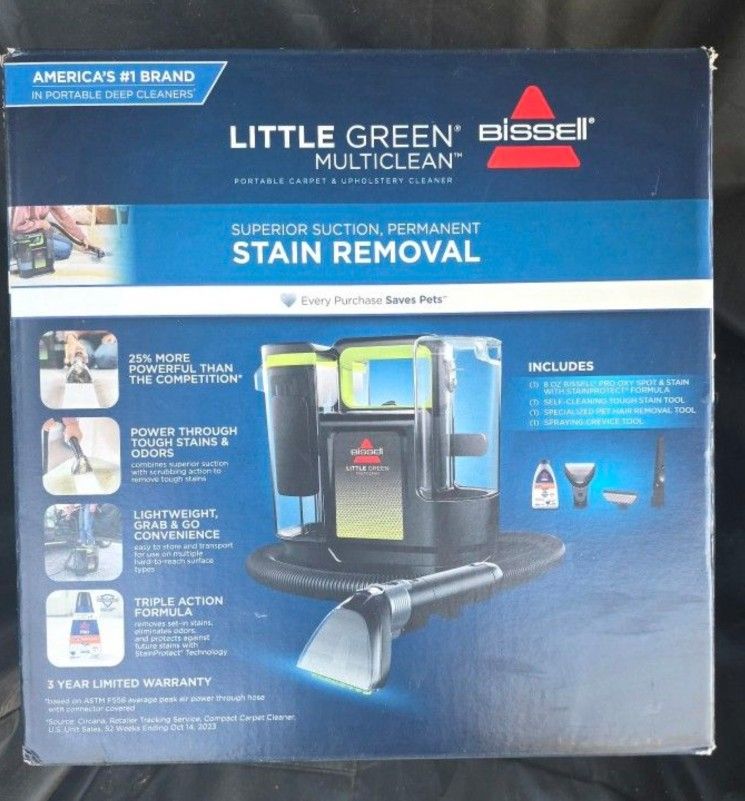 Bissell Little Green Multi clean Portable Carpet Upholstery Vacuum Car Detail