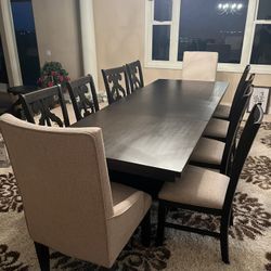 Sturdy Wood Dining Table & Chairs Set