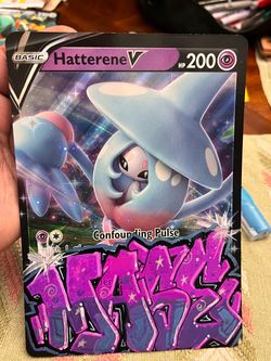 Mase graffiti Hatterene V jumbo custom pokemon card