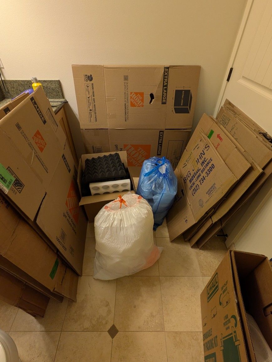 Moving Boxes, All Sizes, Plus Dish Pack, Tv Box, Bubble