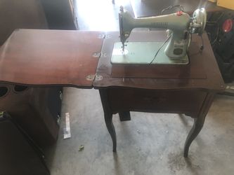 Antique Mahogany Brother Sewing Table w/ Pedal
