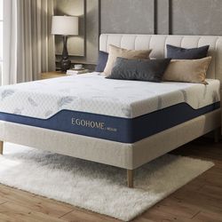 Brand new EGOHOME Blue 12 inch Queen size Mattress in a Box, Cooling Gel Memory Foam Mattress, Medium