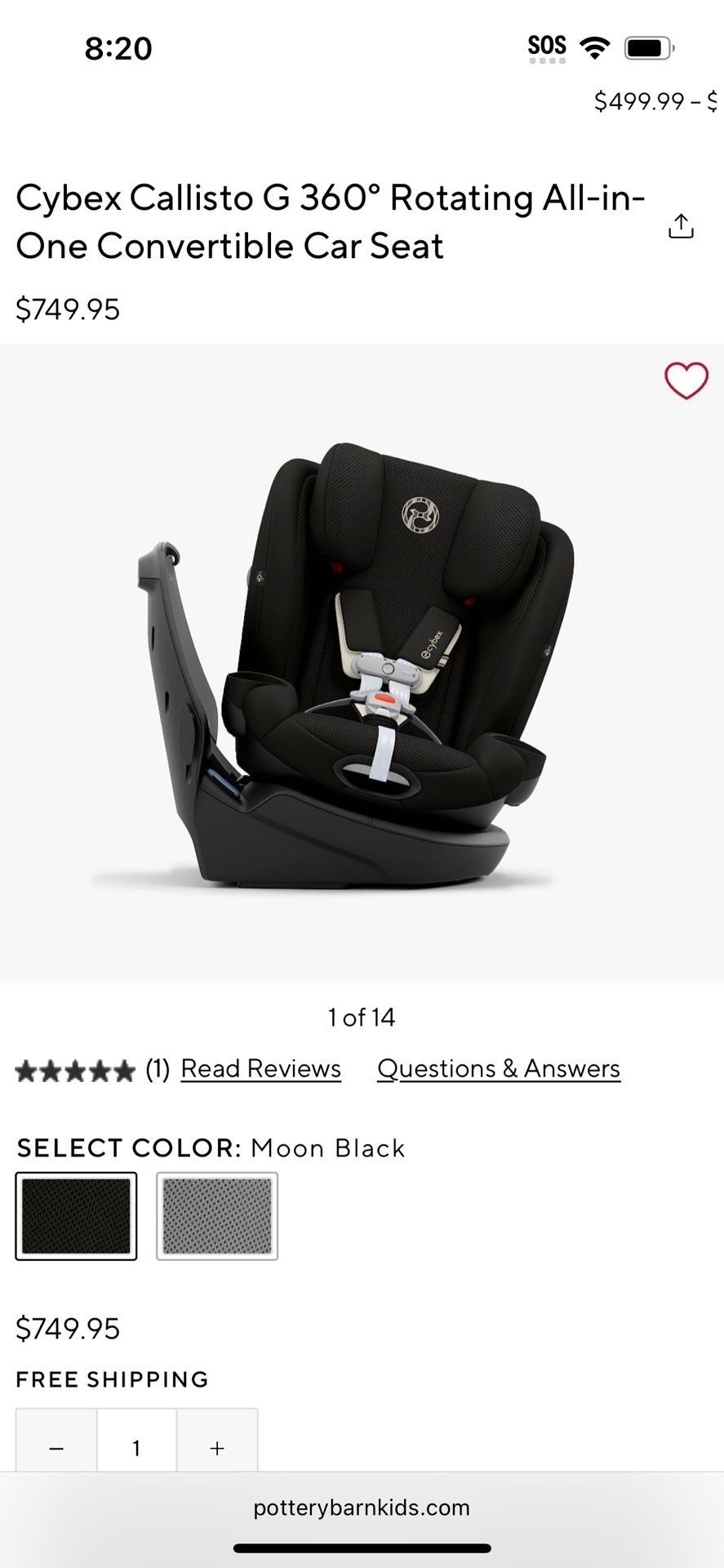 Cyber Callisto Rotating Car Seat
