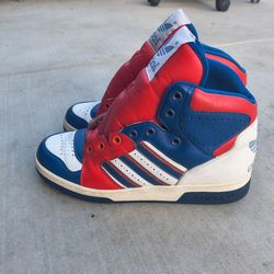 Vintage Adidas Top Ten Men's 7 Sneakers Red White Blue High Top