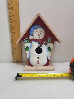 Two Christmas birdhouses and a wind chime Thumbnail