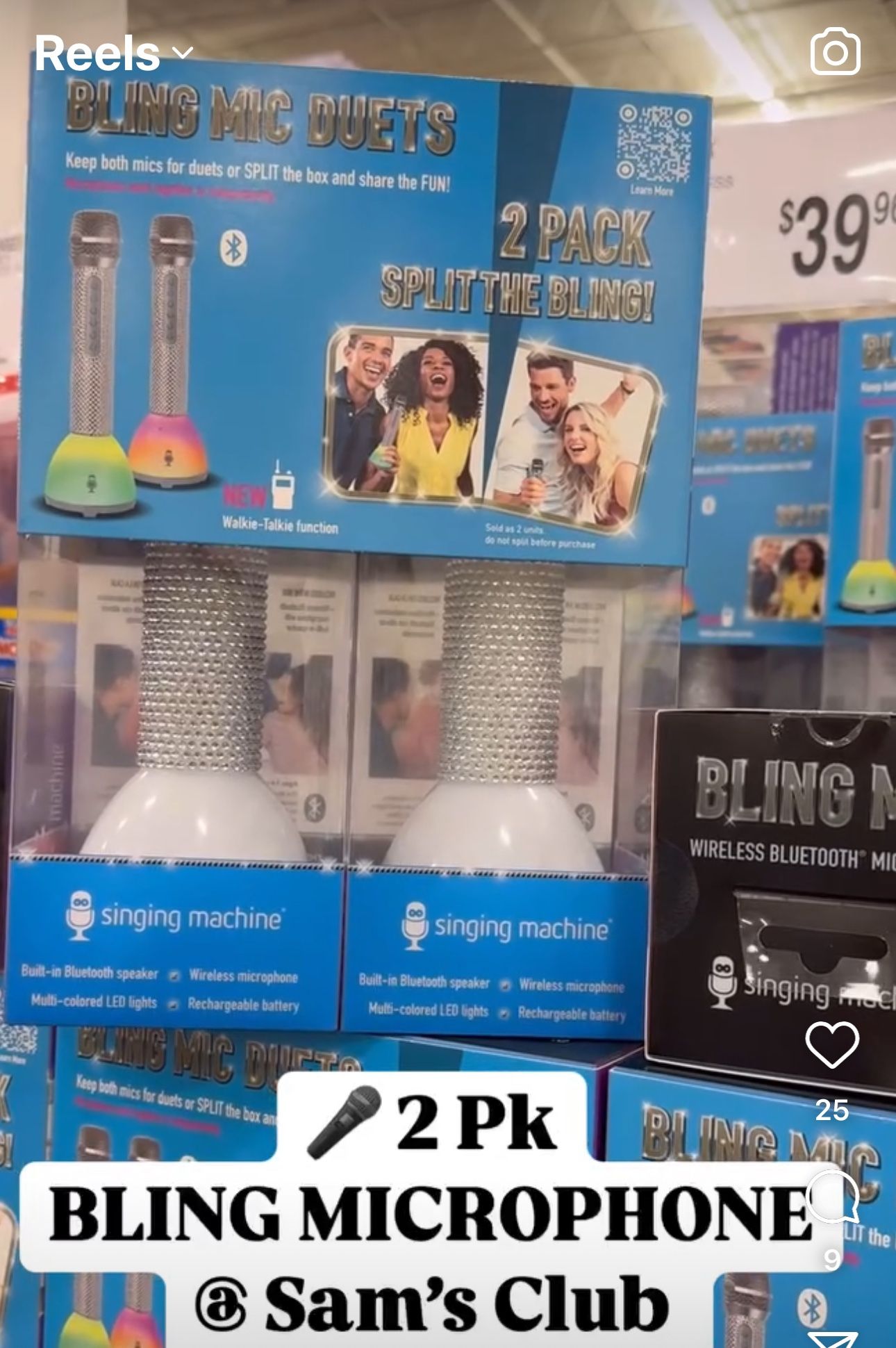 New in box Bling Mic Duets 2 pack singing machine microphones work together or independently
