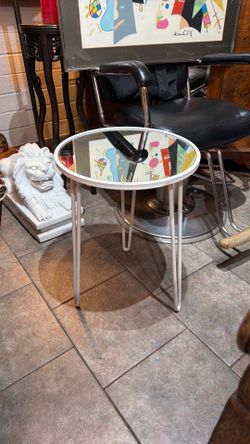 Metal mirror table 16 wide 21 tall