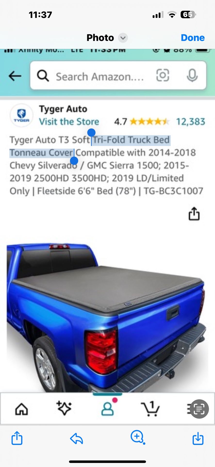 Tri-Fold Truck Bed Tonneau Cover
