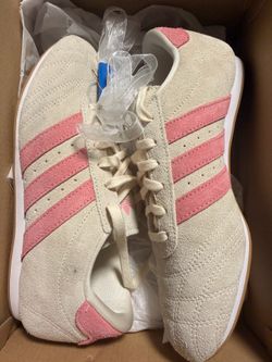 Woman Adidas Originals Cream and Pink Suede Sneakers