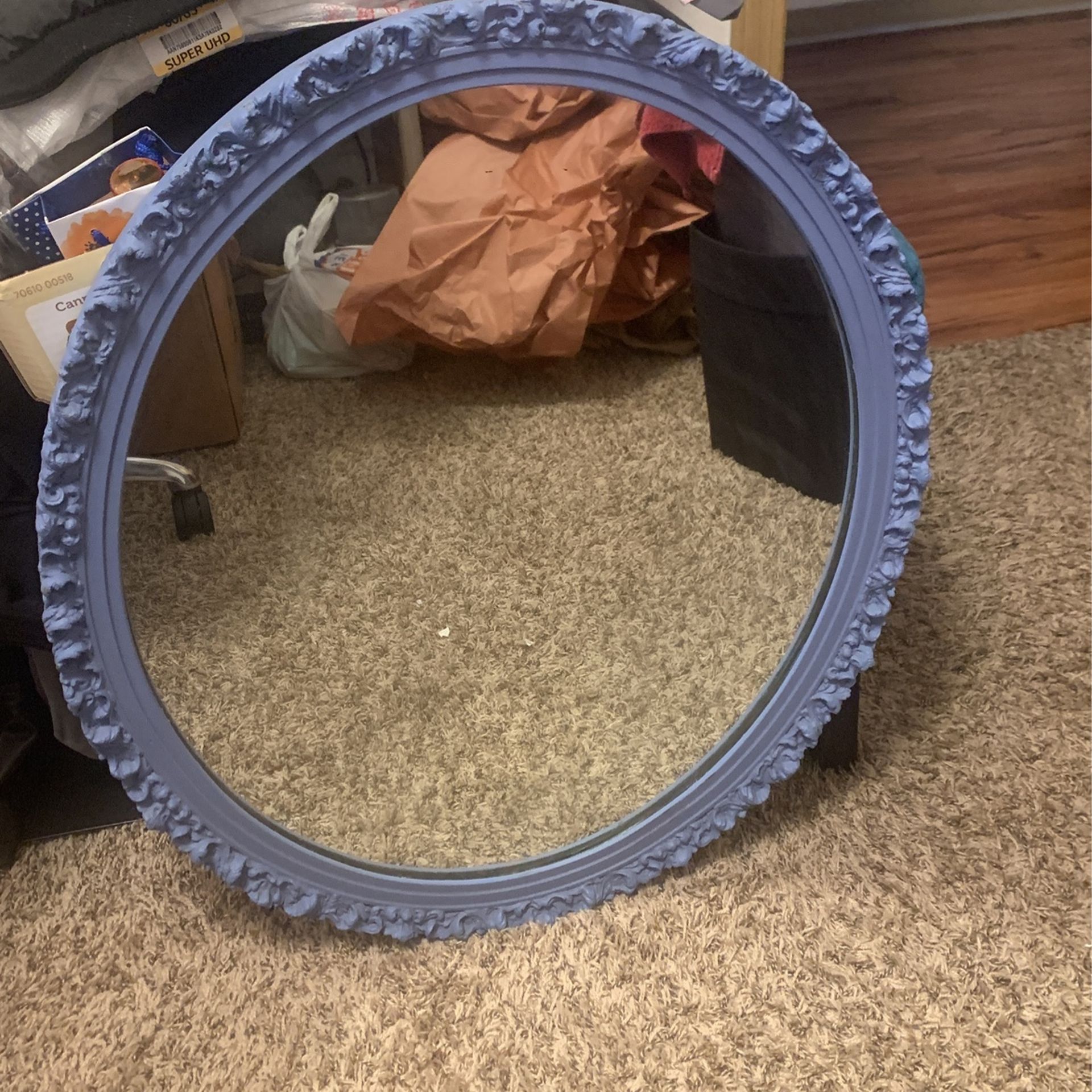 Antique Oval Framed Mirror And Vanity