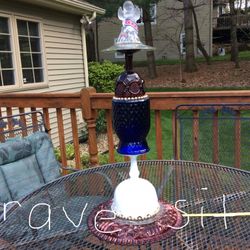 Memorial Day/ Grave Site Glass Angel On Top