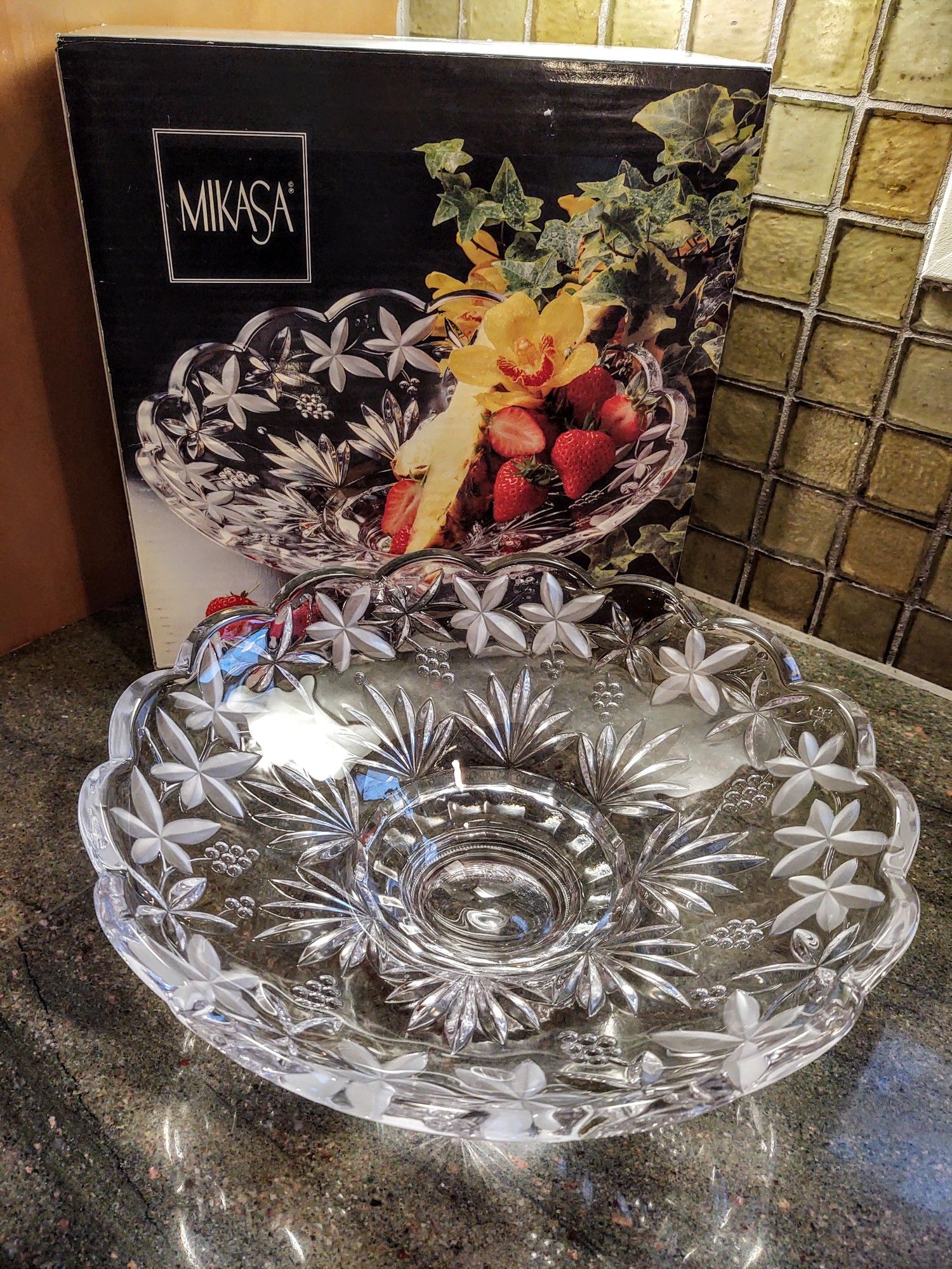 Vintage Mikasa Crystal Footed Bowl