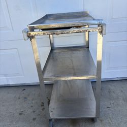 3- Tier Stainless Steel Utility Rolling Cart 