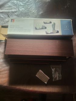 Brown  Wood Wall Shelves