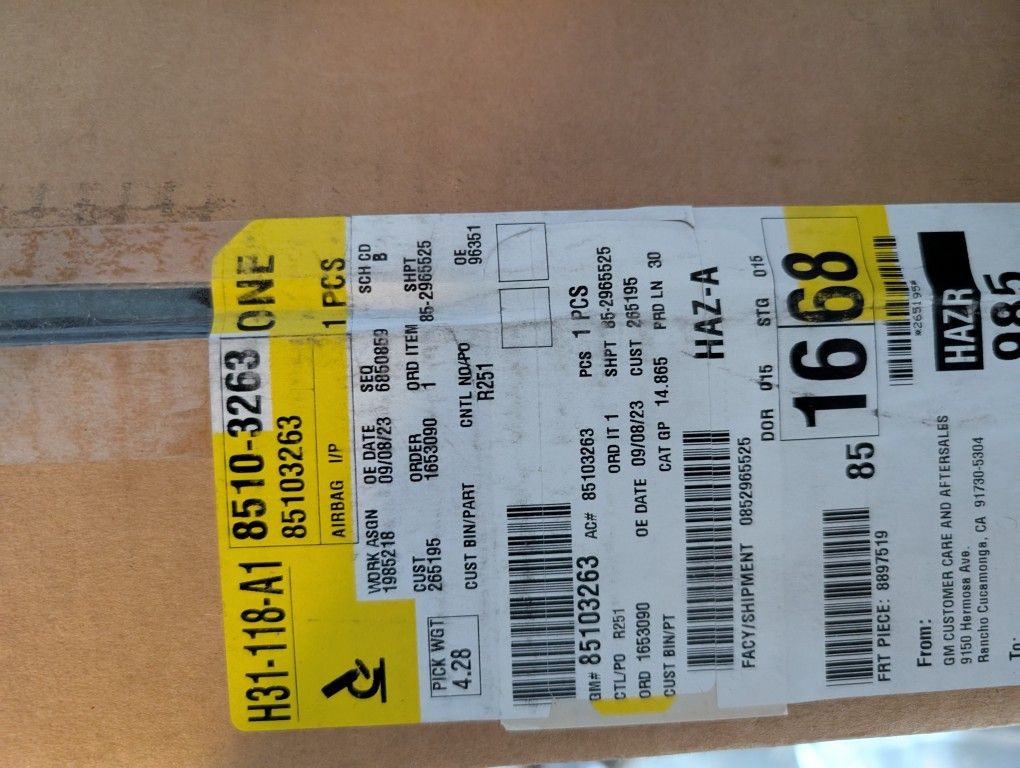 2019-24 Chevy Blazer Side Dash Air Bag