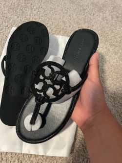 Black torry burch sparkly sandals size 11