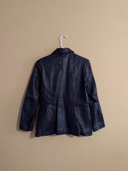 Black Leather Blazer Jacket