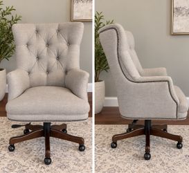 Arhaus Tufted Executive Office Chair – Nailhead Trim