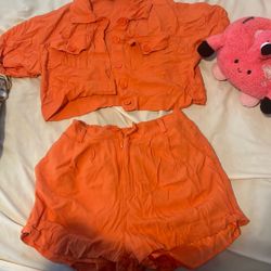 Orange, Size Small, 2 Piece Set