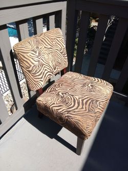 Zebra print armless chair