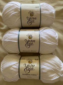 3 Yarn Bee white crochet knit